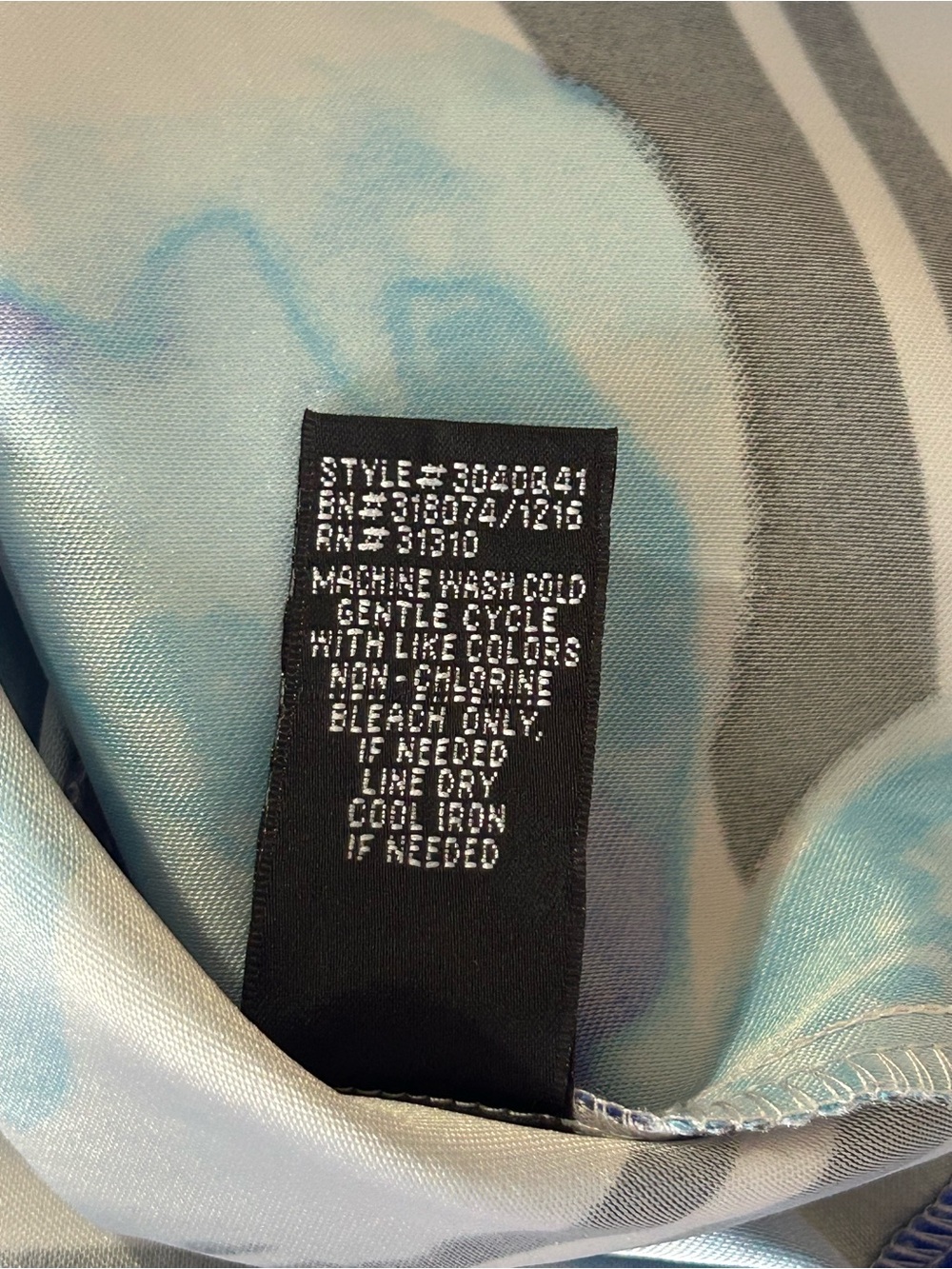 ALYX Black and White Striped Midi Dress with Blue Floral Print 18W - Picture 5 of 9
